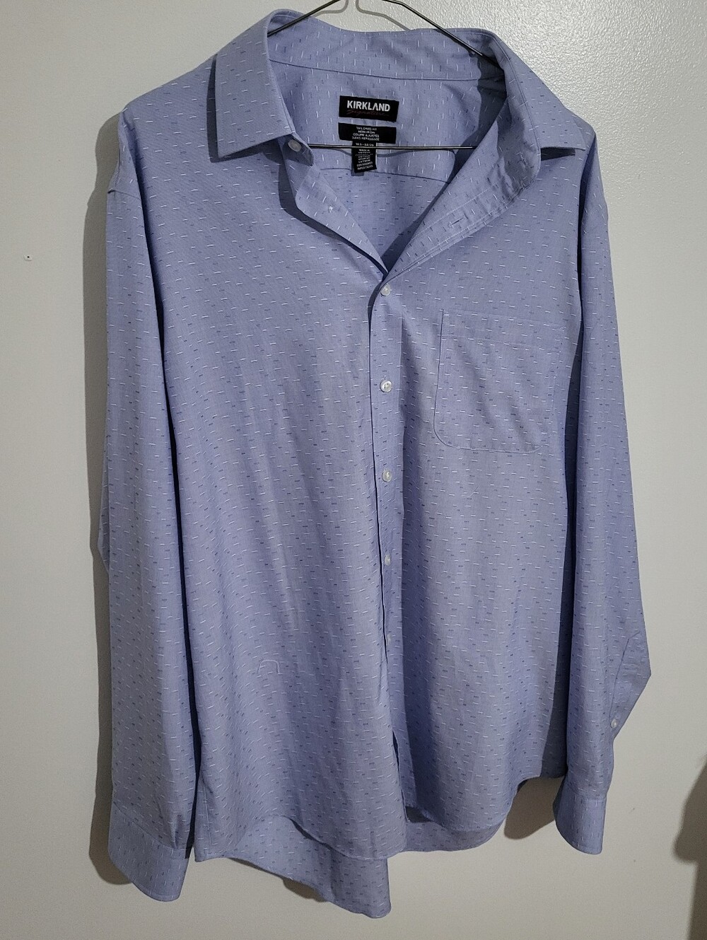 Kirkland Light Blue Dress Shirt Button Down Size L
